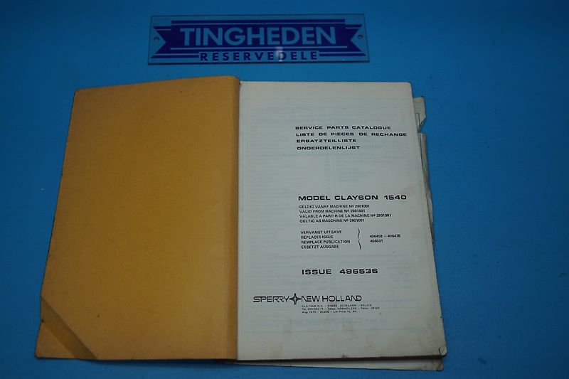 New Holland 1540 (Spare part/Reservedel/Ersatzteil)
