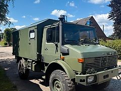 Unimog U1300L OM366 Sani Reisemobil Expedition Schnelle Achse H