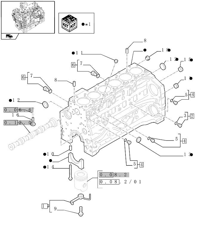 New Holland T6010 T6090 T6070 T7230 Blok cylindra 6 cylinders 2831313 (Części zamienne)