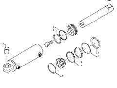 New Holland T6090 Reman-silownik hydr double acting, 63.5mm rod, 260.4mm stroke 87542725R (Części zamienne)