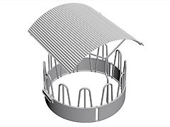 MC-AGRI Futterraufe f. Rinder u. Pferde m. Dach Rund verzinkt 12 Stellen M11/12D
