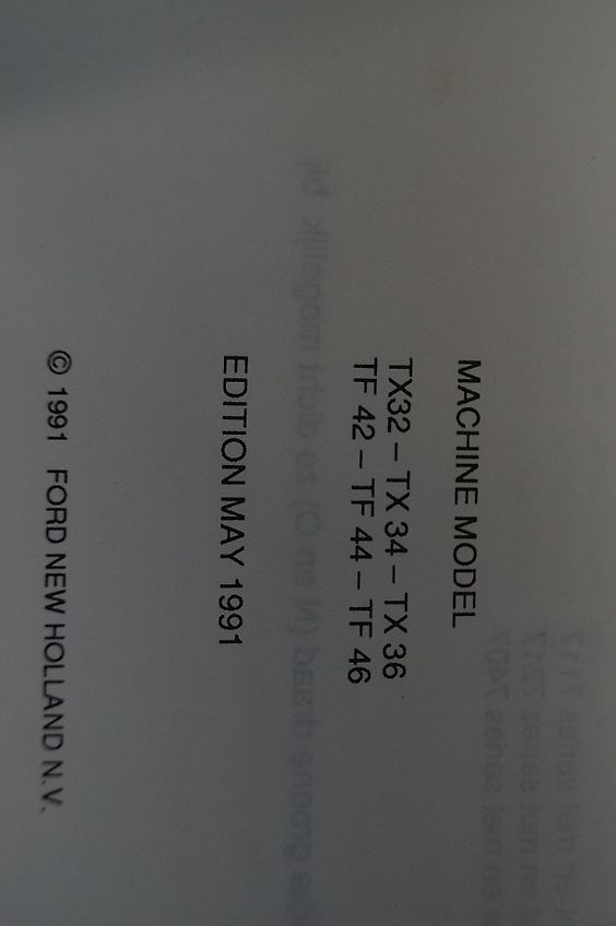 New Holland TX36 (Spare part/Reservedel/Ersatzteil)