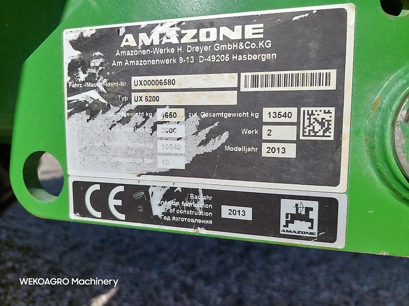 Amazone UX 6200 Super 36-24m med GPS