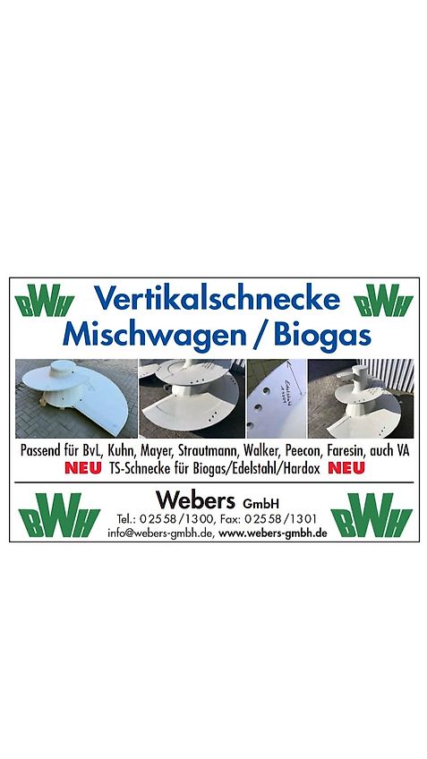 Schneckenwindungen für alle Futtermischwagen z. B. Kuhn